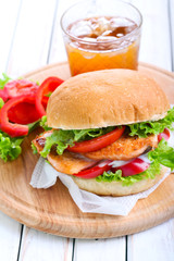 Salmon and vegetable sandwich