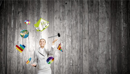 Woman juggler