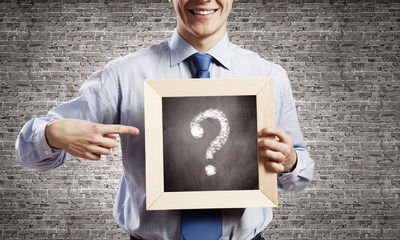 Businessman with frame