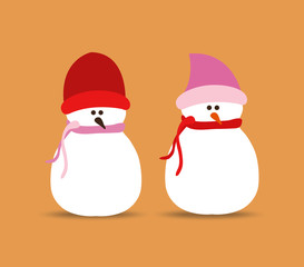 set of snowmans  for christmas design