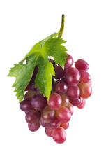 Bunch of ripe pink grapes. isolate