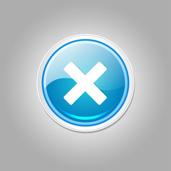 Obraz premium Cross Circular Blue Vector Web Button Icon
