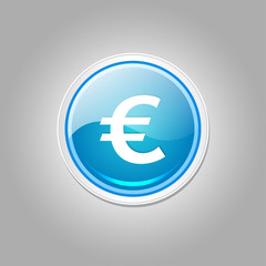 Fototapeta premium Euro Currency Sign Circular Vector Blue Web Icon Button