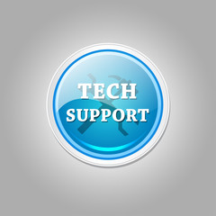 Tech Support Glossy Shiny Circular Vector Button