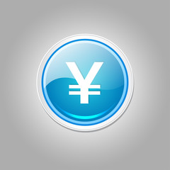 Fototapeta premium Yen Currency Sign Circular Vector Blue Web Icon Button