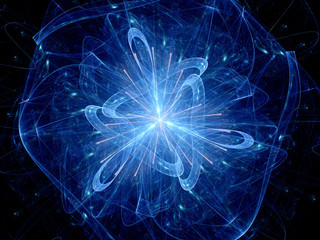 Obraz premium Niebieska plazma wysokiej energii w kosmosie