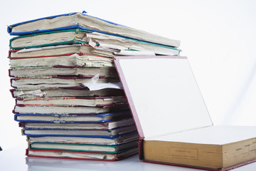 Books  on white background