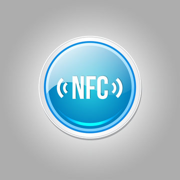 NFC Circular Vector Blue Web Icon Button
