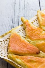 Canapes with salmon