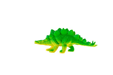 Stegosaurus dinosaur plastic toy isolated on white background © Praiwun Thungsarn
