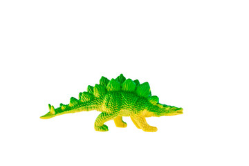 Stegosaurus dinosaur plastic toy isolated on white background © Praiwun Thungsarn
