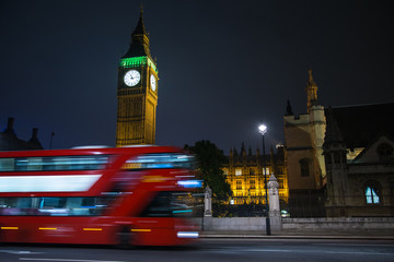 London Big Ben and double decker bus