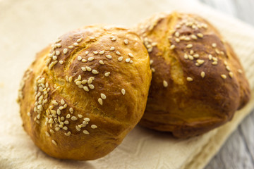 Home made bread with sesame