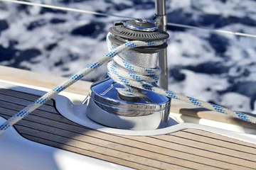 Printed kitchen splashbacks Sailing Winch on a sailing boat