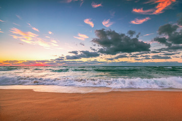 Beautiful cloudscape over the sea, sunset shot