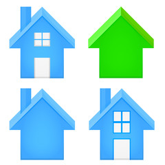 Fototapeta premium sharp house 3D icon set isolated