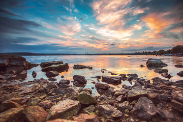 Sunset over the lake