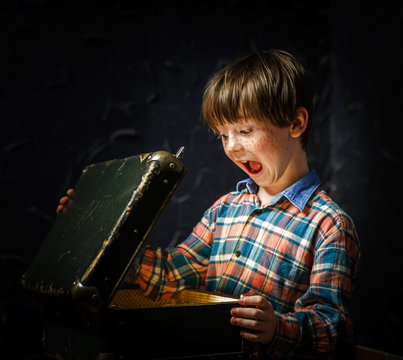 Little Boy Finding Treasure