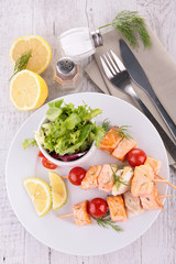 fish and salad