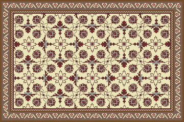 Antique style stylized floral rug