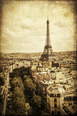 Obraz premium nostalgisch texturiertes Bild von Paris mit Eiffelturm