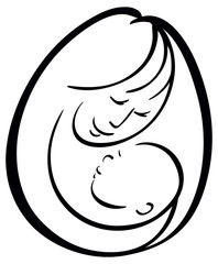 Mother and baby vector illustration