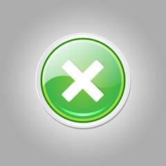 Obraz premium Cross Circular Green Vector Web Button Icon