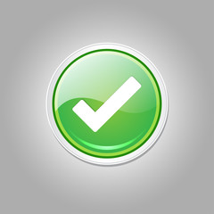 Tick Mark Circular Green Vector Web Button Icon