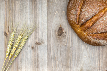 bread on a wooden background