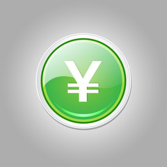 Fototapeta premium Yen Currency Sign Circular Vector Green Web Icon Button