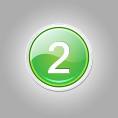 2 Number Circular Vector Green Web Icon Button