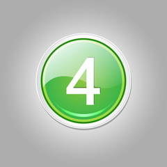 4 Number Circular Vector Green Web Icon Button