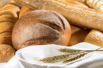 assortment of baked bread