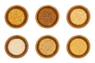 Cereals collection isolated on white background