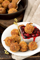 Meatballs with cranberry sauce