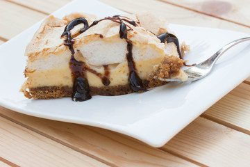 A piece of meringue cake