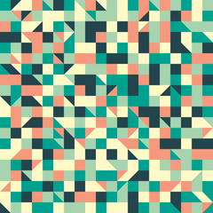 Vintage seamless pattern with squares and triangles.