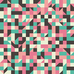 Vintage seamless pattern with rectangles and triangles.