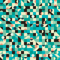 Vintage seamless pattern with triangles and circles.