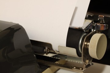 Empty paper in old typewriter