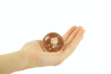 Hand holding a Crystal Ball for background