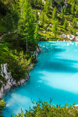 Fototapeta premium Alpin lake Sorapis - Italian Dolomites stunning landscape.