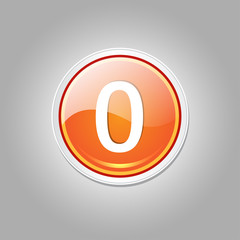 0 Number Circular Vector Orange Web Icon Button