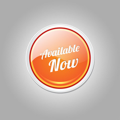 Available Now Glossy Shiny Circular Vector Button
