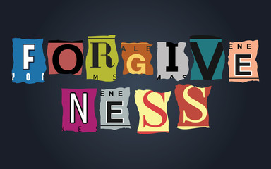 Obraz premium Forgiveness word on car license plates, vector