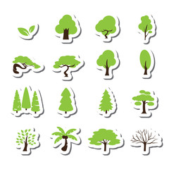 trees icon set