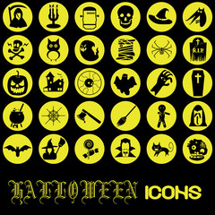 yellow halloween icons