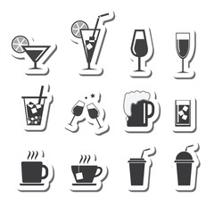 Vector drinks  icons set