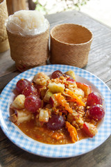 Fruit Salads thai and sticky rice