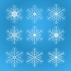Naklejka na ściany i meble Icon set of snowflakes